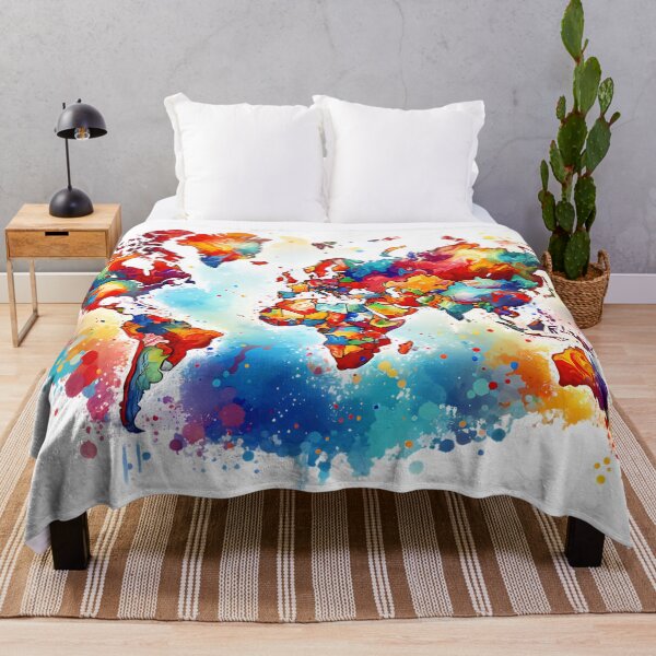 Item preview, Colorful World Map designed and sold by InsanseCreation.