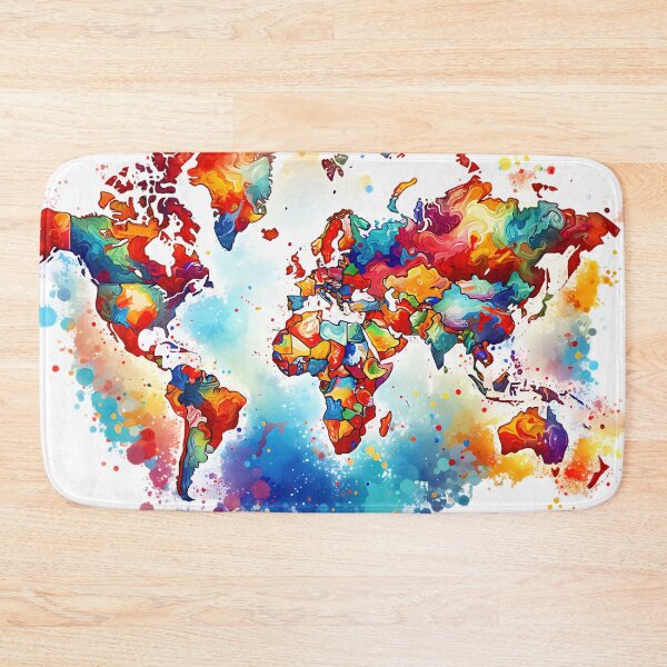 Item preview, Colorful World Map designed and sold by InsanseCreation.