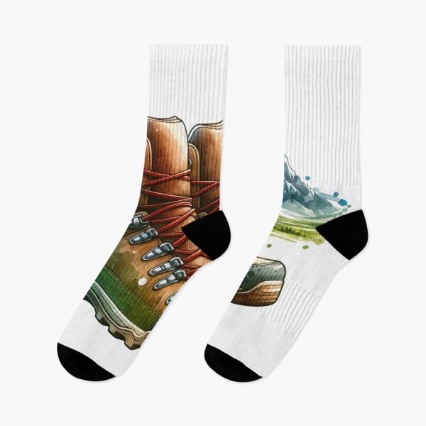 Item preview, Hiking Boots Mountain Landscape designed and sold by InsanseCreation.