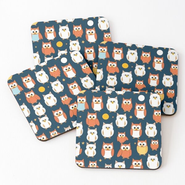 Item preview, cartoon-style pattern featuring a owl on a moon designed and sold by thegamerhero.