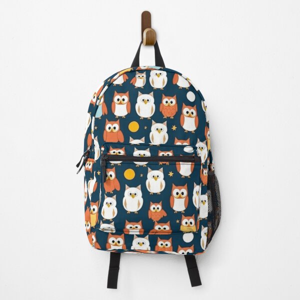 Item preview, cartoon-style pattern featuring a owl on a moon designed and sold by thegamerhero.