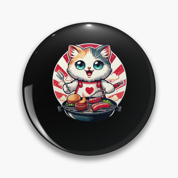 Item preview, Pretty Presentation of BBQ-Loving Cat Funny Kitten Grilling designed and sold by Dressed For  Duty.