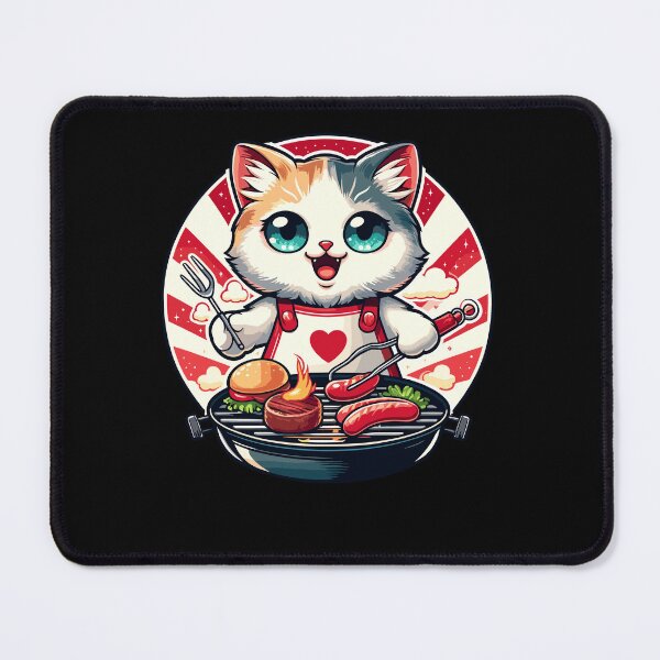 Item preview, Pretty Presentation of BBQ-Loving Cat Funny Kitten Grilling designed and sold by Dressed For  Duty.
