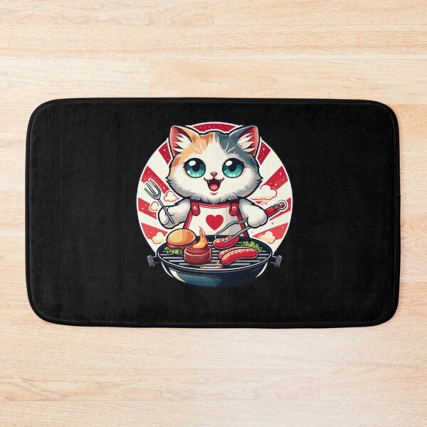 Item preview, Pretty Presentation of BBQ-Loving Cat Funny Kitten Grilling designed and sold by Dressed For  Duty.