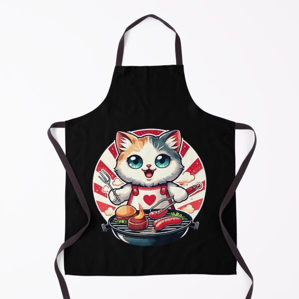 Item preview, Pretty Presentation of BBQ-Loving Cat Funny Kitten Grilling designed and sold by Dressed For Duty.