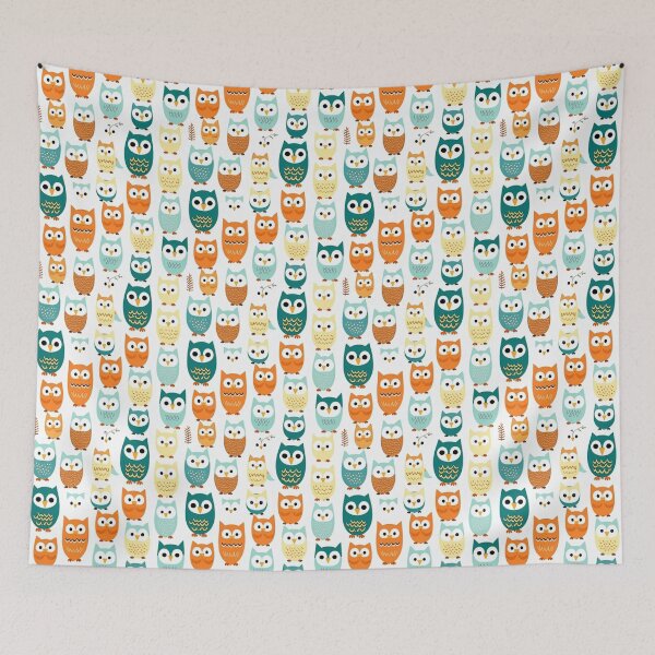 Item preview, cartoon-style pattern featuring a owl on a moon designed and sold by thegamerhero.