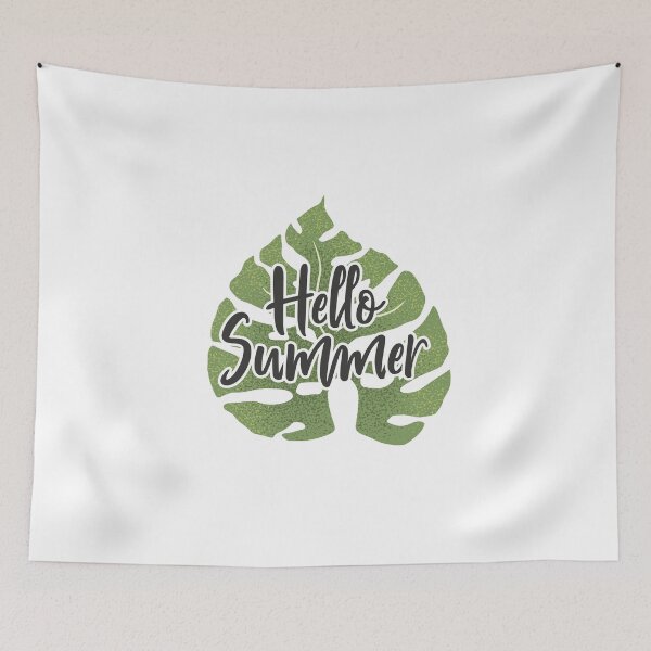 Item preview, Lettering Hello Summer and  monstera leaf designed and sold by DarianaArt.