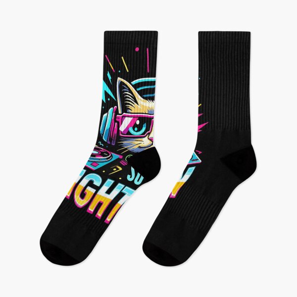 Item preview, DJ Cat So Lit Right Meow EDM Techno Rave Party Festival designed and sold by Dressed For  Duty.