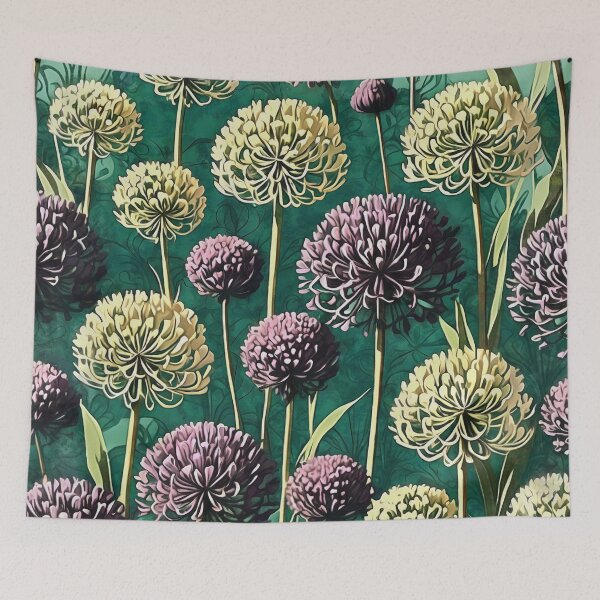 Item preview, Allium In Bloom Flower Background Retro Abstract Art 4 designed and sold by taiche.