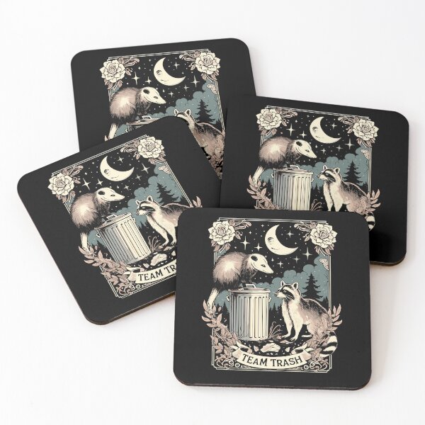 Item preview, Team Trash Tarot Card Opossum Witchcraft Goth Possum Racoon designed and sold by Dressed For  Duty.