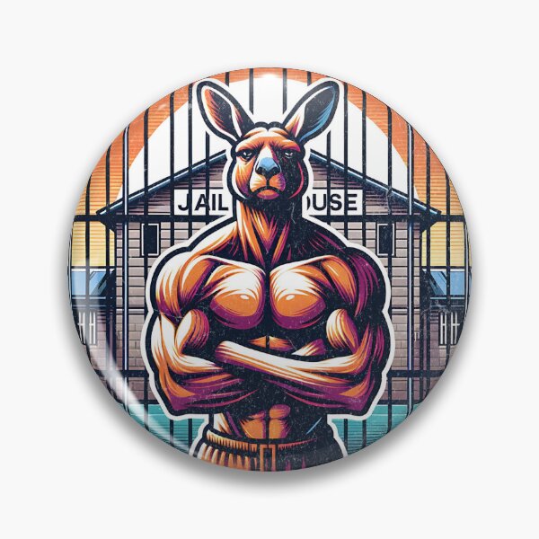Item preview, Funny Kangaroo Design Retro Washed Out Prison Australia designed and sold by Bouldershop.