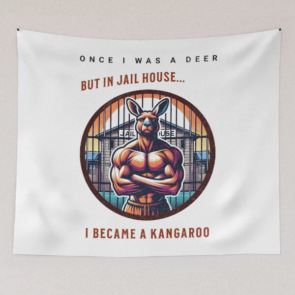 Item preview, Funny Kangaroo Design Retro Washed Out Prison Australia designed and sold by Bouldershop.
