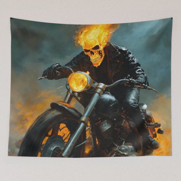 Item preview, ghost rider, mascot, drawing, art designed and sold by DonnaBlankaArt.