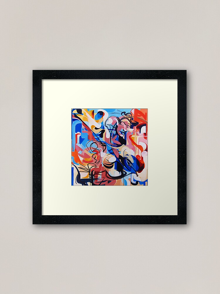 Alternate view of Expressive Abstract People Composition painting Framed Art Print