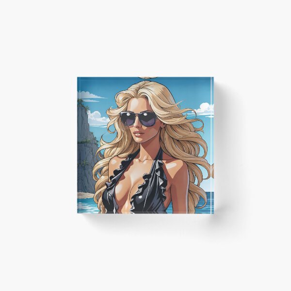 Item preview, Summer blond woman in swimming suit designed and sold by MarisoArt.