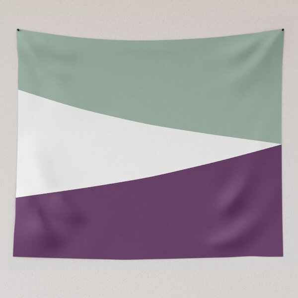 Item preview, MUTED GREEN, AUBERGINE PURPLE and WHITE GEOMETRIC DESIGN PRINT designed and sold by RachelMacht.