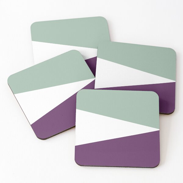Item preview, MUTED GREEN, AUBERGINE PURPLE and WHITE GEOMETRIC DESIGN PRINT designed and sold by RachelMacht.