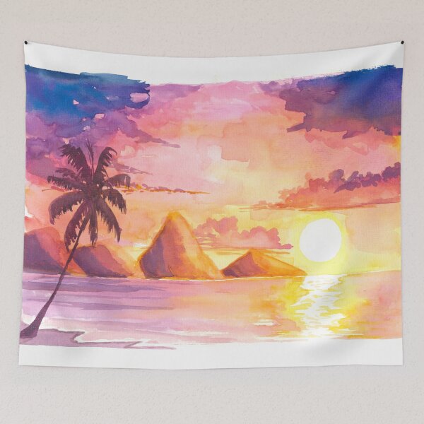 Item preview, Fascinantes Pitons Santa Lucía en la belleza del atardecer dorado designed and sold by artshop77.