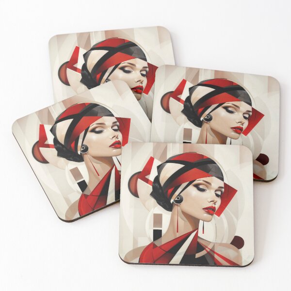 Item preview, Pop bauhaus woman portrait designed and sold by Pearl67.