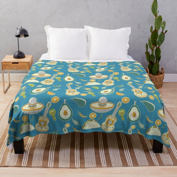 Item preview, Salsa Funfest! Mexican Style Pattern on the Turquoise Blue Background  designed and sold by IraNiva.