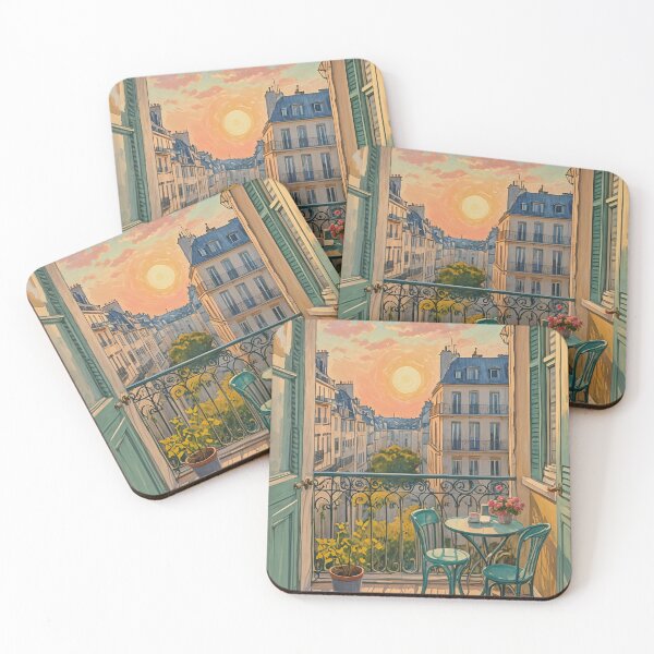 Item preview, Parisian Twilight: Pastel Sunset Balcony View Design designed and sold by Lizetteh.