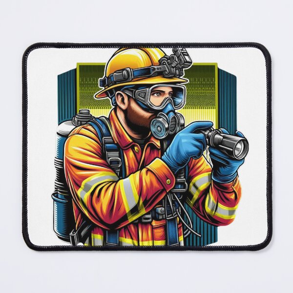 Item preview, Occupational safety specialist from Rafal Markowski Training Center with respirator and flashlight designed and sold by RafalMarkowski.