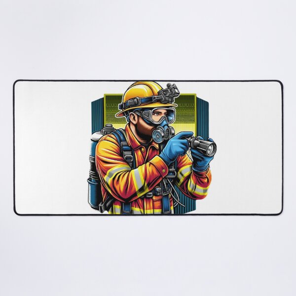 Item preview, Occupational safety specialist from Rafal Markowski Training Center with respirator and flashlight designed and sold by RafalMarkowski.