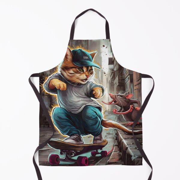 Item preview, Cat with a skateboard. designed and sold by MyHappyArtShop.