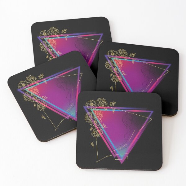 Item preview, Mystical woman with flowers in a dark triangle  designed and sold by MarigoldandLily.