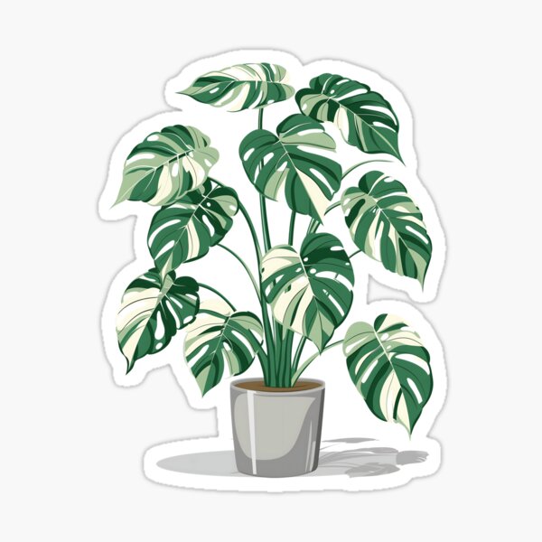 Vista previa del artículo con la obra «Monstera Albo Variegata en diseño de maceta», diseñado y vendido por Maciej  Strzelczyk.