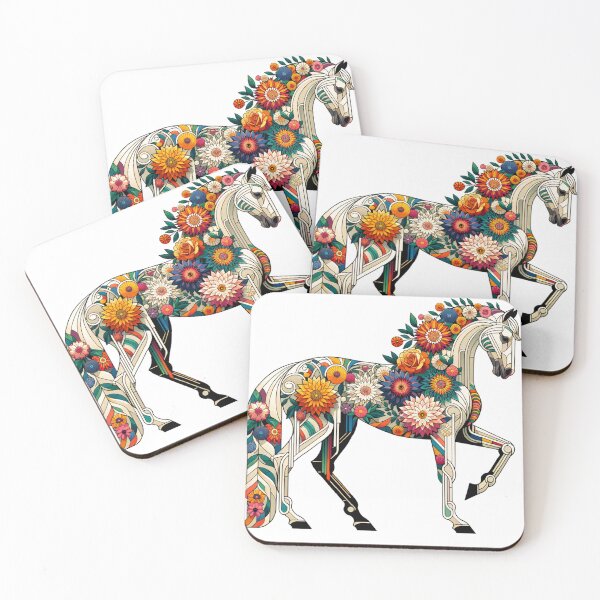 Item preview, cute horse with flowers designed and sold by Tiatooty.