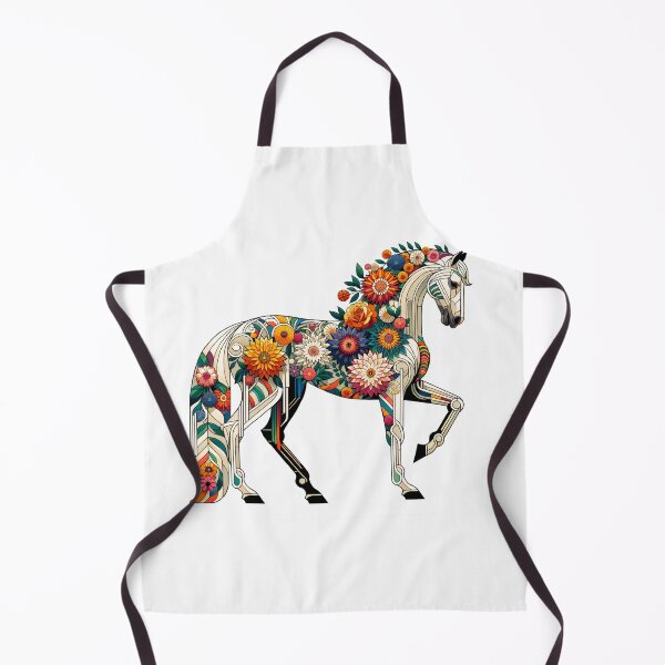Item preview, cute horse with flowers designed and sold by Tiatooty.