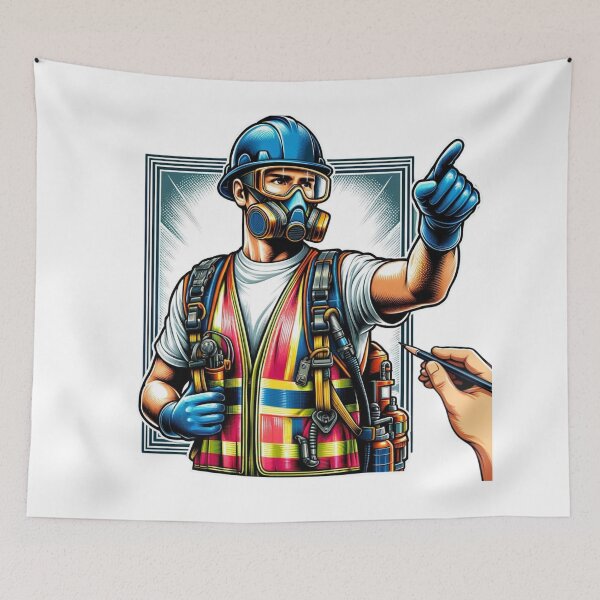 Item preview, Occupational safety specialist from Rafal Markowski Training Center with safety equipment in action designed and sold by RafalMarkowski.