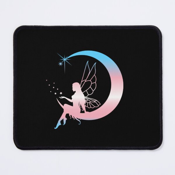 Item preview, Fairy on crescent moon, wishes on a star, Transexual Flag Graphic, LGBTQ Fairy, pridebeproud, designed and sold by PrideBeProud.