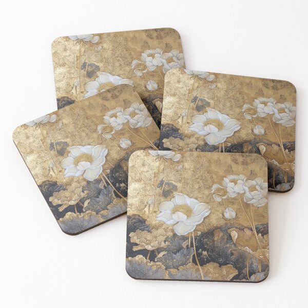 Item preview, Imaginary white and gold poppies designed and sold by aghnadarragh.