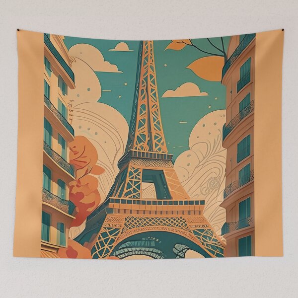 Item preview, Retro travel poster Eiffel tower designed and sold by Photopat.