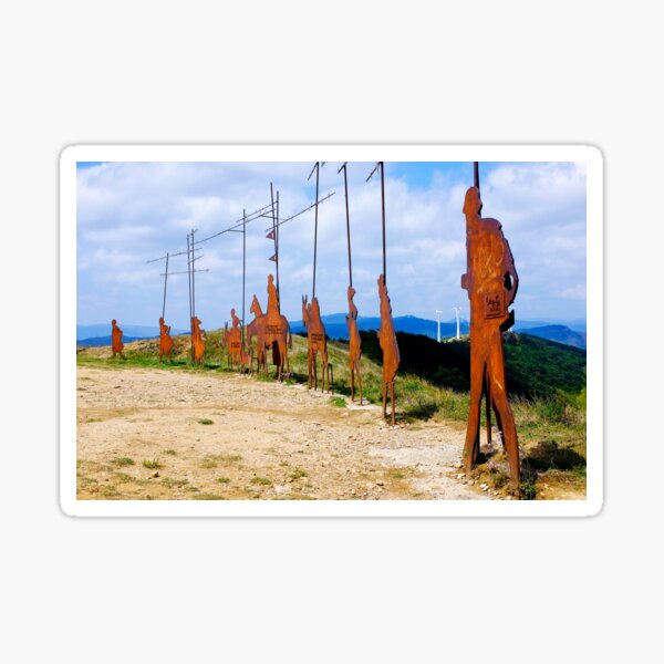 Item preview, Alto del PerdonSculptures dedicated to the pilgrims walking the Way of Saint James (Camino de Santiago) on Alto del Perdon, Gazolaz, Navarre, Spain designed and sold by troianifabrizio.