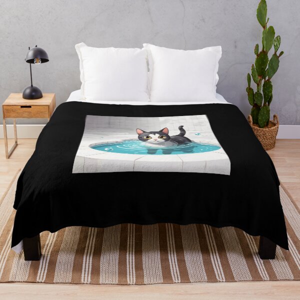 Artikelvorschau, Schwimmende Katze im Cartoon-Stil entworfen und verkauft von InwzaDesign.