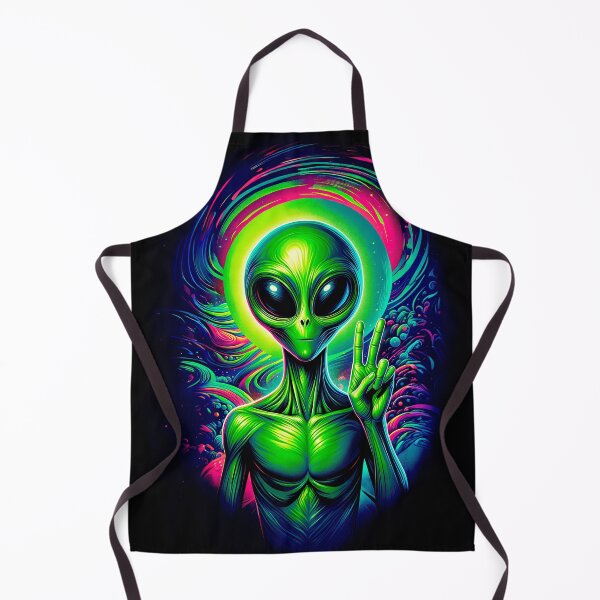 Item preview, Green Alien doing Victory Peace Hand Sign designed and sold by whitepaperbag.