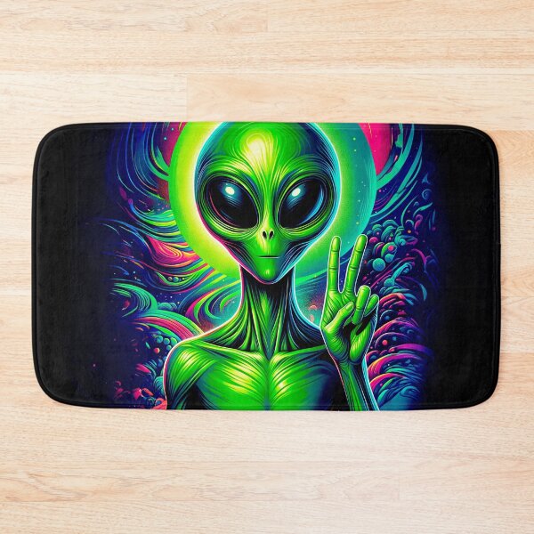 Item preview, Green Alien doing Victory Peace Hand Sign designed and sold by whitepaperbag.