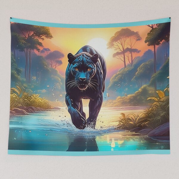 Item preview, Panther in fantasy rainforest designed and sold by Photopat.