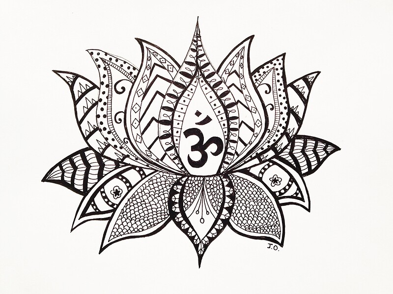 "Zentangle Lotus" Canvas Prints by jodells Redbubble