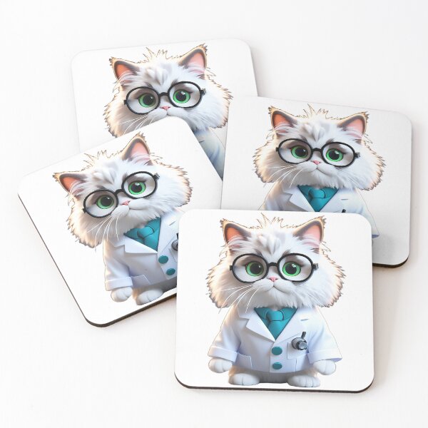 Item preview, Fluffy Scientist Cat designed and sold by tonyartprints.