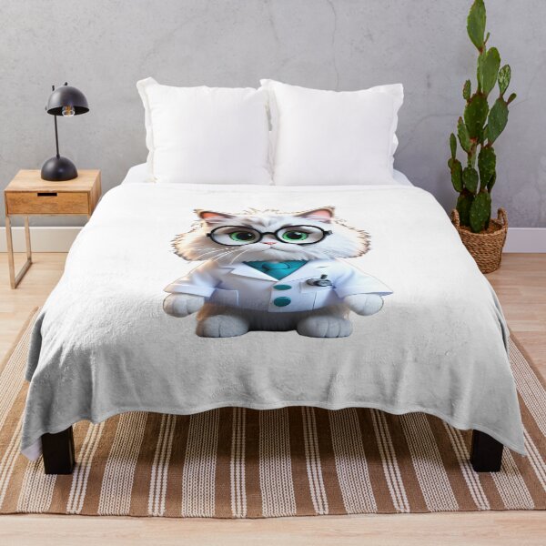 Item preview, Fluffy Scientist Cat designed and sold by tonyartprints.