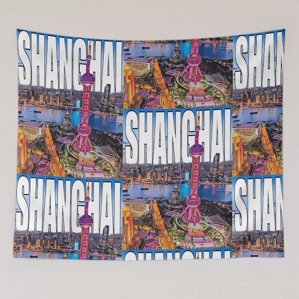 Item preview, Shanghai Skyline Illustration Travel Art designed and sold by jessephotoart.