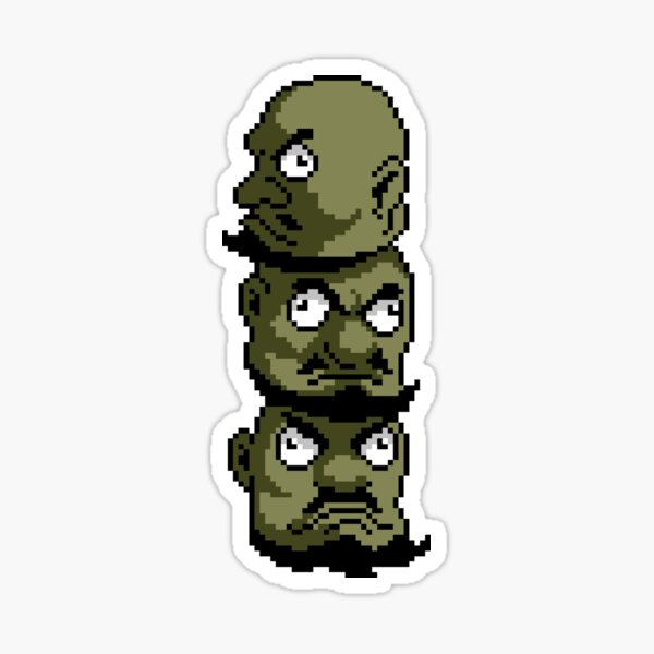 Pixel Art Kahira Three Heads Sticker
