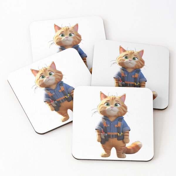 Item preview, Ginger Cat Construction Worker designed and sold by tonyartprints.