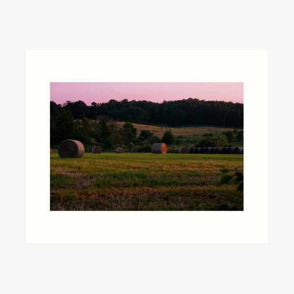 Sunset Hay Bails IV Art Print