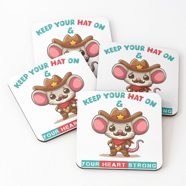 Item preview, Cute Cowboy Mouse Advice: Keep Your Hat On and Your Heart Strong designed and sold by TheInkyOwl-TIO.
