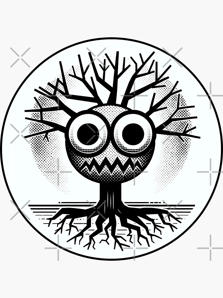 Thumbnail 3 von 3, Sticker, Halloween Baum big Eyes designt und verkauft von Kobeko.